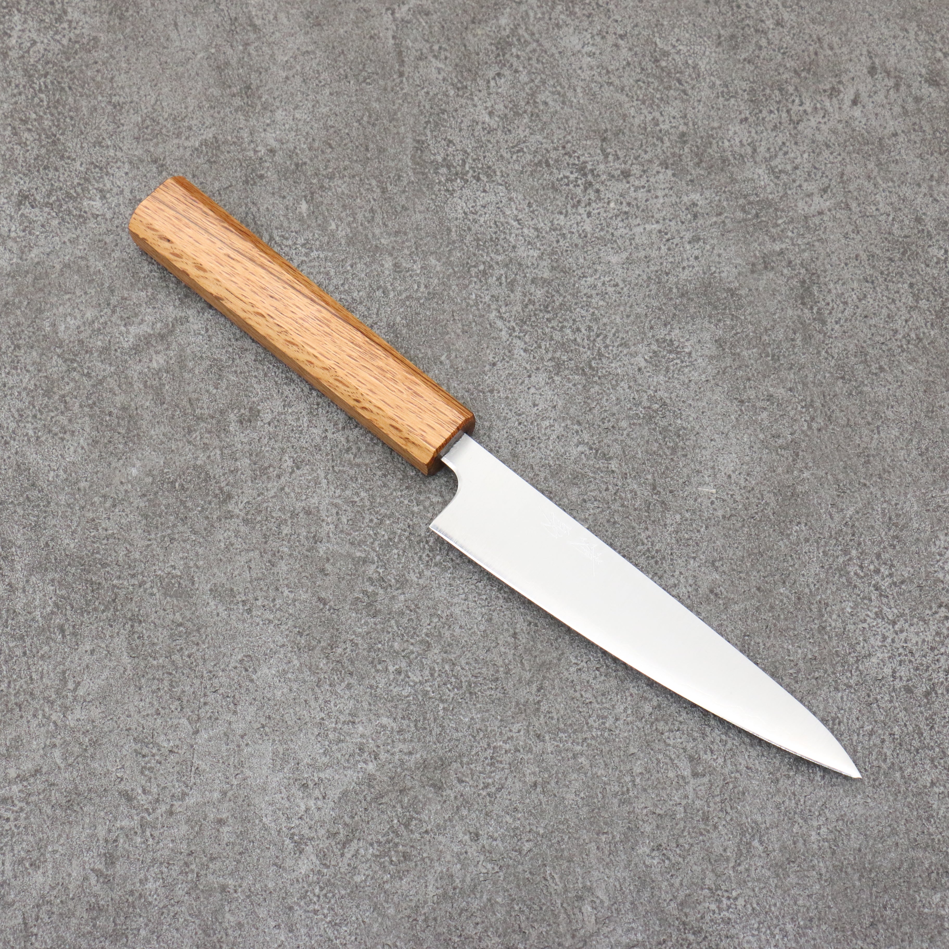 Seisuke Silver Steel No.3 Migaki Polish Finish Petty-Utility  135mm White Oak Handle - Japanny - Best Japanese Knife