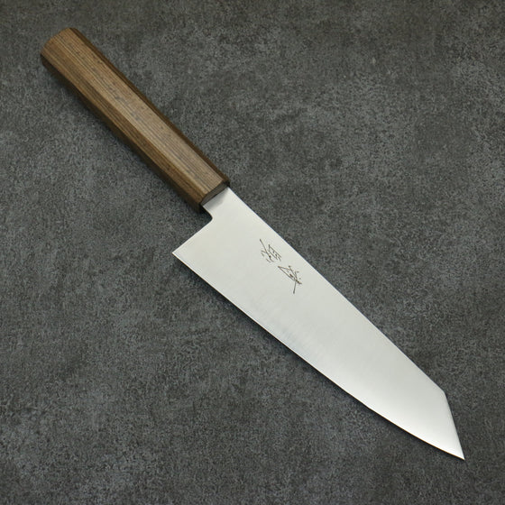 Seisuke Stainless Steel Kiritsuke Santoku  180mm Sandalwood (grey) Handle - Japanny - Best Japanese Knife