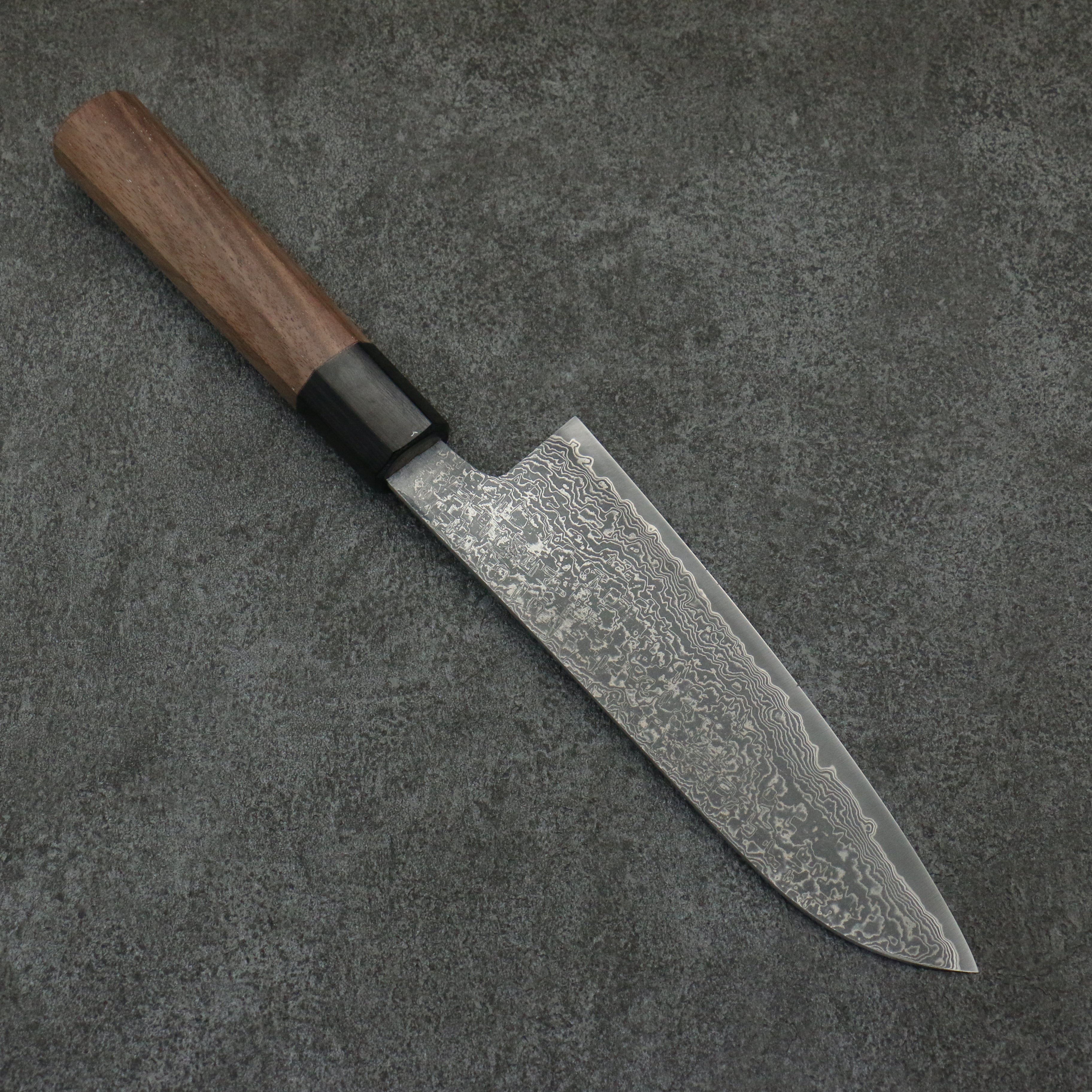 Shigeki Tanaka Harukaze SG2 Damascus Santoku  165mm Walnut Handle - Japanny - Best Japanese Knife