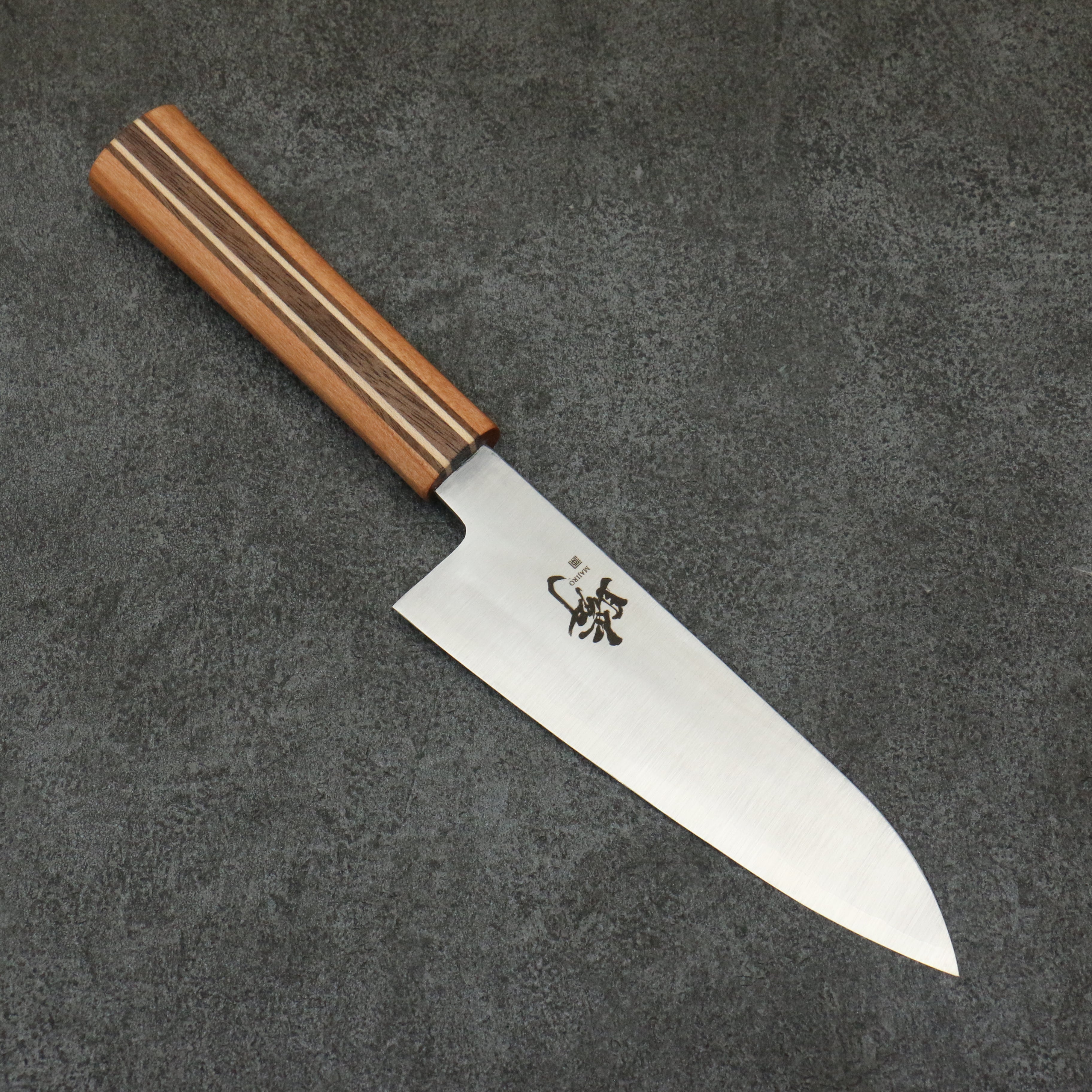 Shigeki Tanaka Majiro Silver Steel No.3 Santoku  165mm Maple, Cherry, Walnut Handle - Japanny - Best Japanese Knife