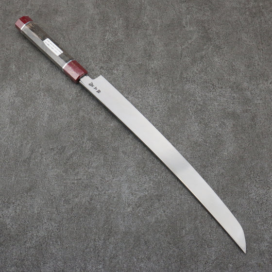 Sakai Takayuki Zangetsu Silver Steel No.3 Sakimaru Yanagiba  330mm Stabilized wood Handle with Sheath - Japanny - Best Japanese Knife