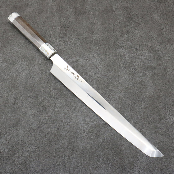 Sakai Takayuki Ginryu Honyaki Swedish Steel Mirrored Finish Sakimaru Yanagiba  300mm Stabilized wood Handle with Sheath - Japanny - Best Japanese Knife