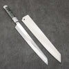 Sakai Takayuki Hien White Steel No.2 Honyaki Kiritsuke Yanagiba  300mm Stabilized wood (White Ferrule and End Cap) Handle with Sheath - Japanny - Best Japanese Knife