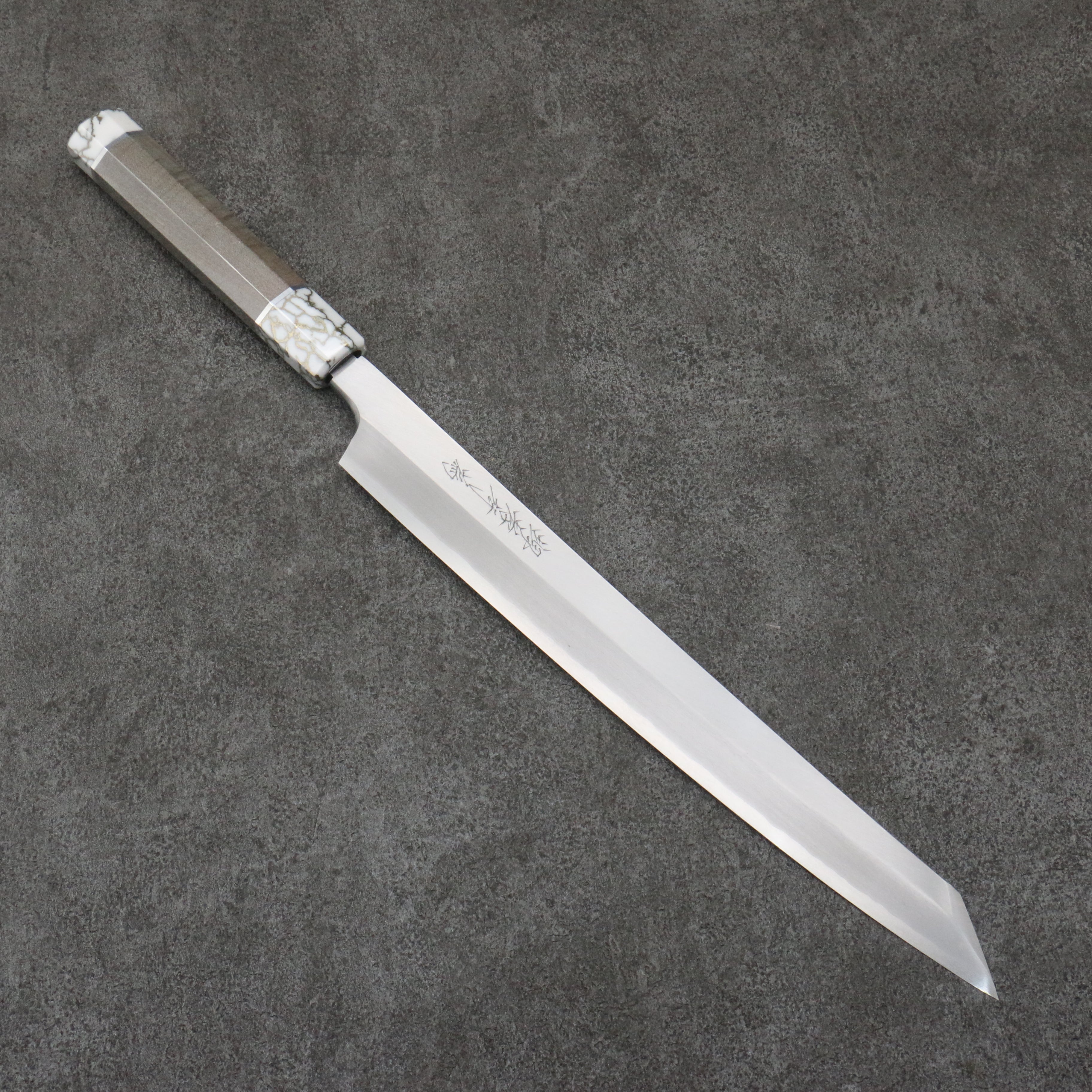 Sakai Takayuki Chef Series Hien Silver Steel No.3 Kiritsuke Yanagiba  300mm Stabilized wood (White Ferrule and End Cap) Handle with Sheath - Japanny - Best Japanese Knife