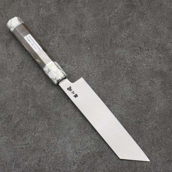 Sakai Takayuki Chef Series Silver Steel No.3 Mukimono  180mm Stabilized wood (White Ferrule and End Cap) Handle with Sheath - Japanny - Best Japanese Knife