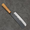 Isamitsu Abe White Steel No.1 Hammered Nakiri  165mm Oak (pentagonal) Handle - Japanny - Best Japanese Knife