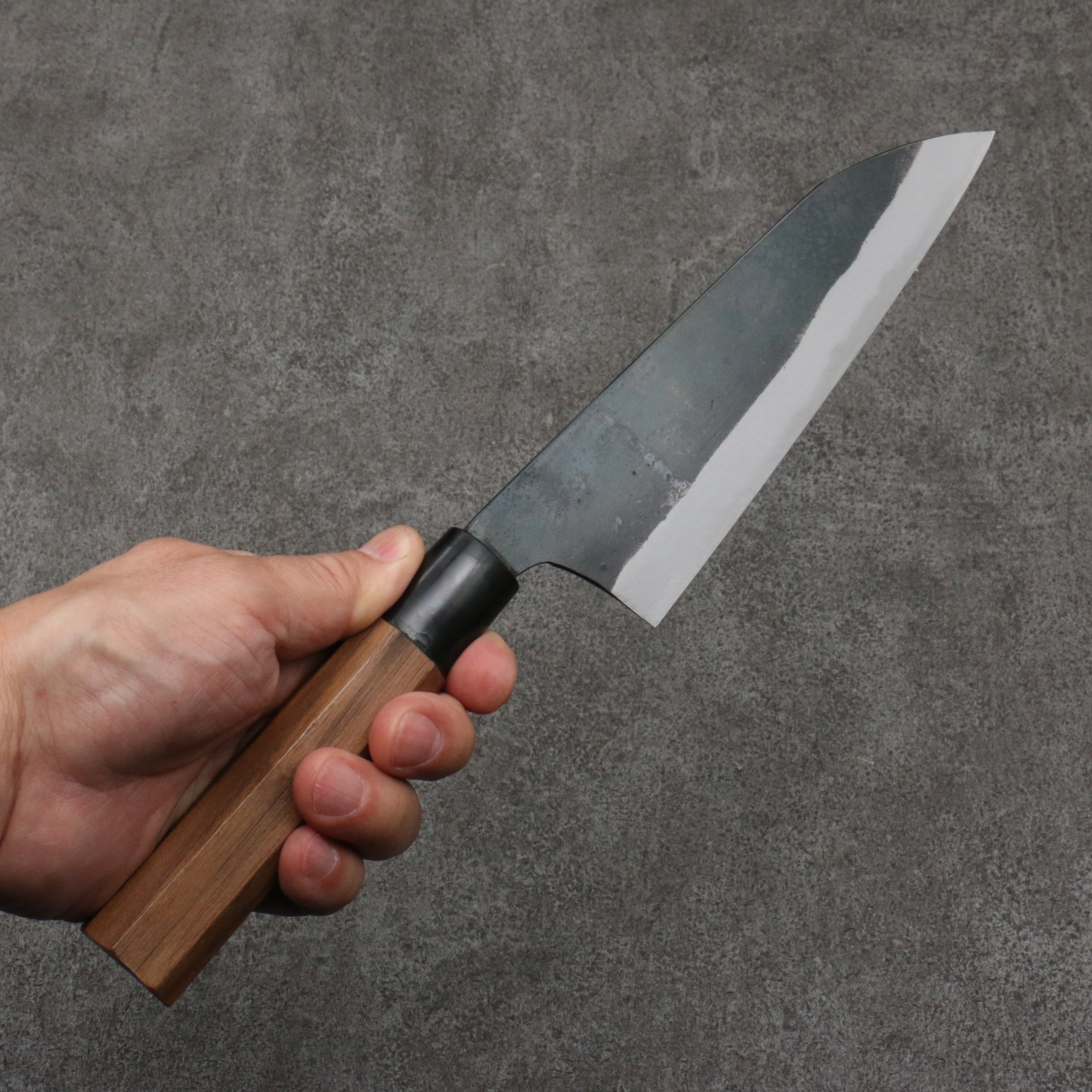 Daisuke Nishida White Steel No.1 Black Finished Santoku  165mm Cherry Tree Handle - Japanny - Best Japanese Knife