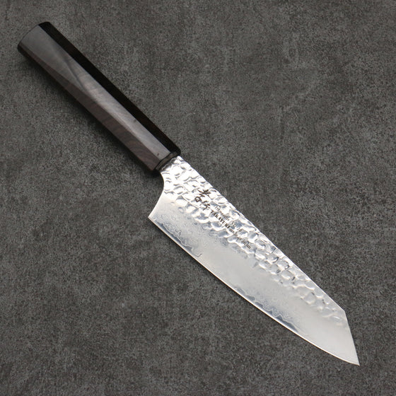 Sakai Takayuki VG10 33 Layer Damascus Kiritsuke Santoku  160mm Ebony(6 sided teardrop) Handle - Japanny - Best Japanese Knife