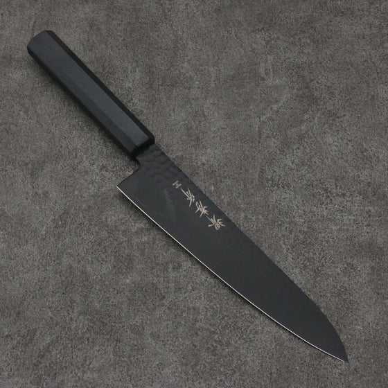 Sakai Takayuki Kurokage VG10 Hammered Teflon Coating Gyuto  210mm Black Lacquered Handle - Japanny - Best Japanese Knife