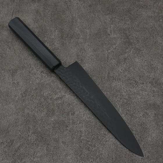 Sakai Takayuki Kurokage VG10 Hammered Teflon Coating Gyuto  210mm Black Lacquered Handle - Japanny - Best Japanese Knife