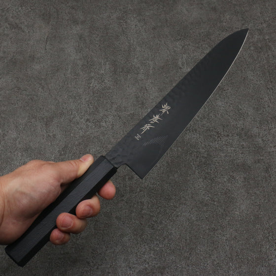 Sakai Takayuki Kurokage VG10 Hammered Teflon Coating Gyuto  210mm Black Lacquered Handle - Japanny - Best Japanese Knife