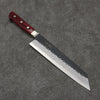 Seisuke Blue Super Hammered Kurouchi Kiritsuke Gyuto  210mm Red Pakka wood Handle - Japanny - Best Japanese Knife