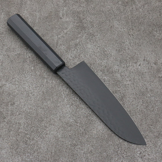 Sakai Takayuki Kurokage VG10 Hammered Teflon Coating Santoku  170mm Black Lacquered Handle - Japanny - Best Japanese Knife