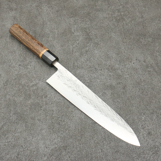 Tadafusa SLD Hammered Gyuto  240mm Burnt Walnut Handle - Japanny - Best Japanese Knife