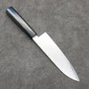 Kajin Cobalt Special Steel Damascus Santoku  180mm Dark Blue and Gold Lacquered Handle - Japanny - Best Japanese Knife