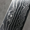 Kajin Cobalt Special Steel Damascus Santoku  180mm Dark Blue and Gold Lacquered Handle - Japanny - Best Japanese Knife