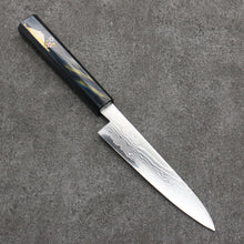  Kajin Cobalt Special Steel Damascus Petty-Utility  135mm Dark Blue and Gold with Fuji Lacquered Handle - Japanny - Best Japanese Knife