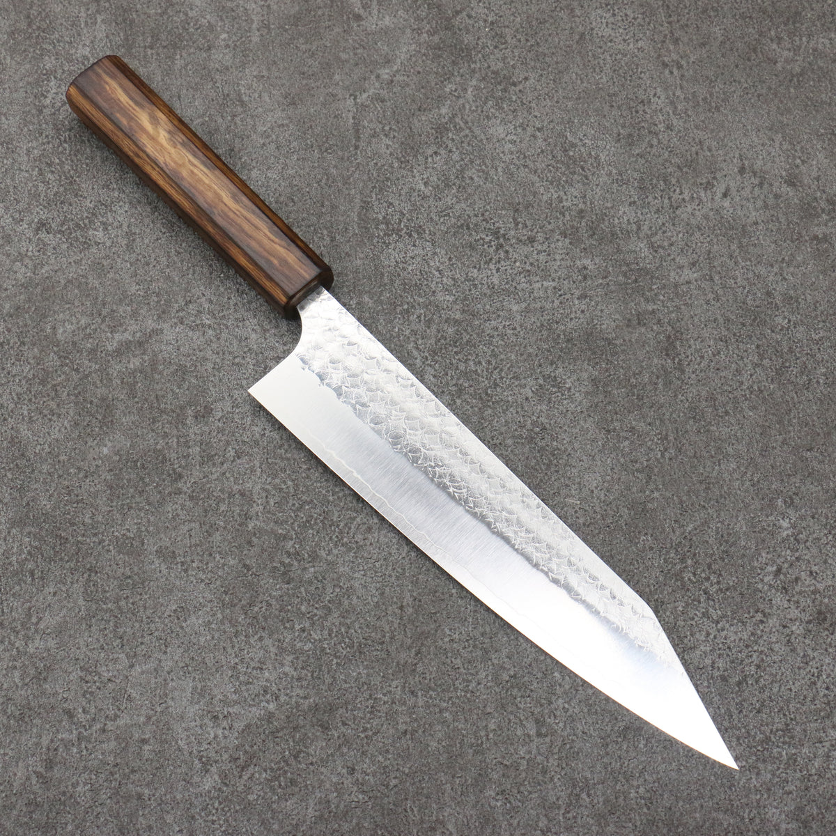 Yoshimi Kato Minamo SG2 Hammered Kiritsuke Gyuto 210mm Burnt Oak Handl ...