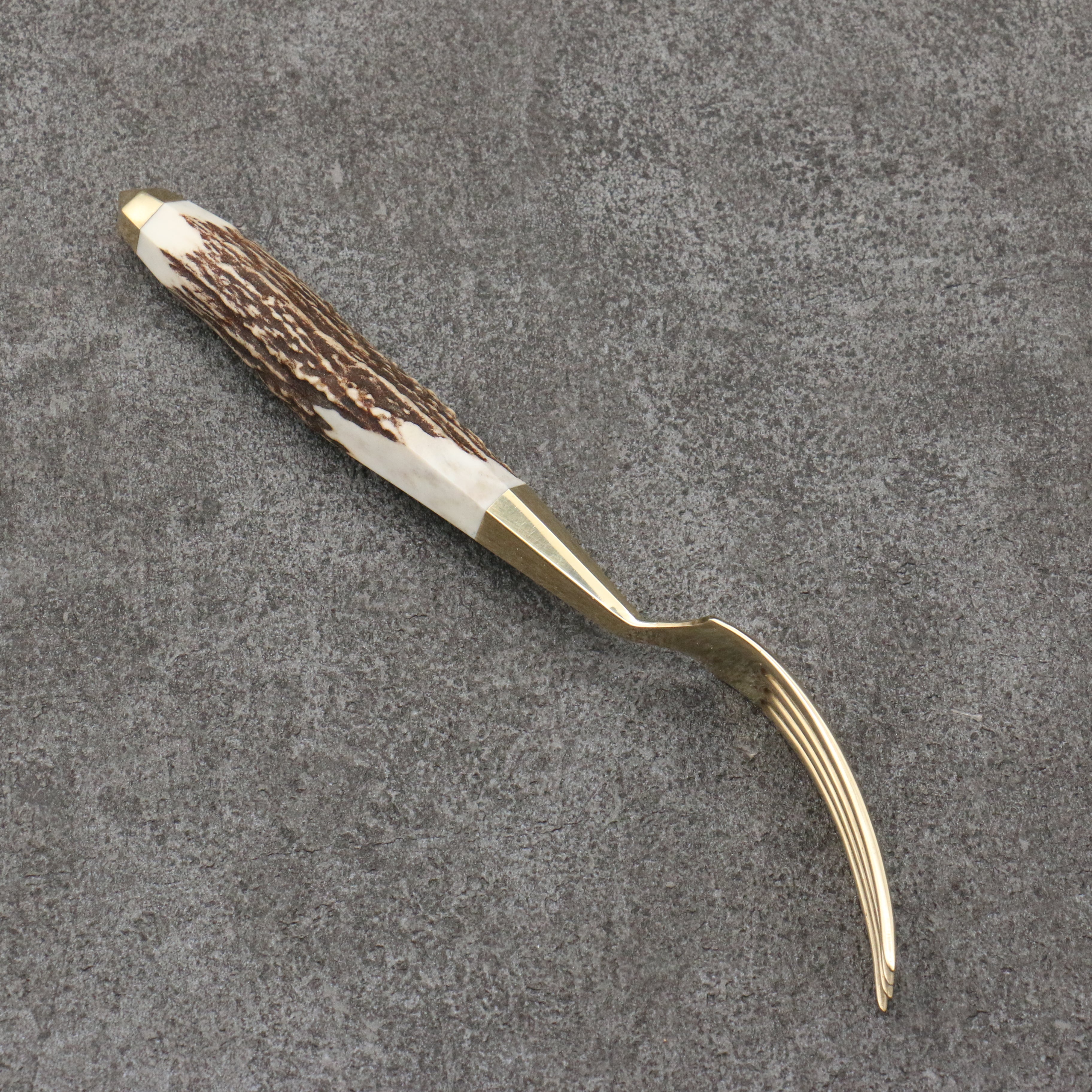 Meguru Stainless Steel Fork  Stag Handle - Japanny - Best Japanese Knife