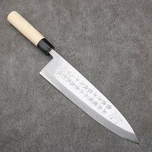  Sakai Takayuki Engraving by Kubota Nennensaisai White Steel No.2 Deba  300mm Magnolia Handle - Japanny - Best Japanese Knife