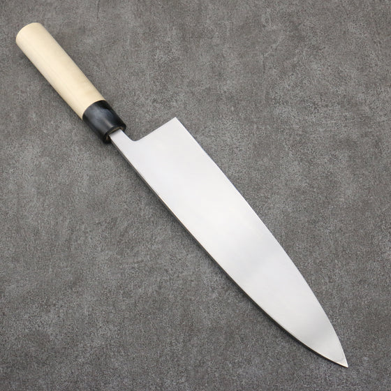 Sakai Takayuki Engraving by Kubota Nennensaisai White Steel No.2 Deba  300mm Magnolia Handle - Japanny - Best Japanese Knife