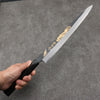 Sakai Takayuki Gold Filled Engraving by Kubota Shouryu White Steel No.2 Black Finished Yanagiba  300mm Ebony Wood Handle - Japanny - Best Japanese Knife