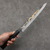 Sakai Takayuki Gold Filled Engraving by Kubota Tenryu White Steel No.2 Black Finished Yanagiba  300mm Ebony Wood Handle - Japanny - Best Japanese Knife