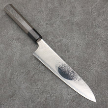  Seisuke VG5 Black Nashiji Mirrored Finish Gyuto  210mm Gray Pakka wood Handle - Japanny - Best Japanese Knife