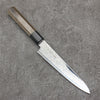 Seisuke VG10 Black Damascus Mirrored Finish Petty-Utility  150mm Gray Pakka wood Handle - Japanny - Best Japanese Knife