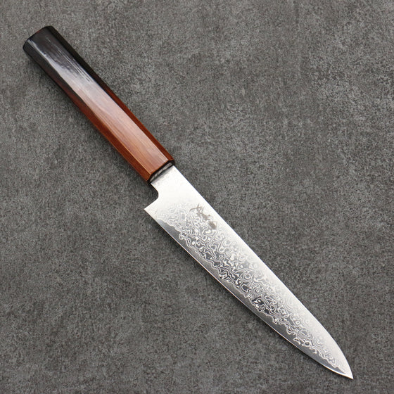 Kanjyo SG2 Damascus Petty-Utility  150mm Burnt Wood Lacquered Handle - Japanny - Best Japanese Knife