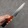 Kanjyo SG2 Damascus Petty-Utility  150mm Burnt Wood Lacquered Handle - Japanny - Best Japanese Knife