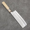 Seisuke Kumo White Steel No.1 Hammered Nakiri  165mm Magnolia Handle - Japanny - Best Japanese Knife