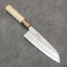  Seisuke Kumo White Steel No.1 Hammered Santoku  165mm Magnolia Handle - Japanny - Best Japanese Knife