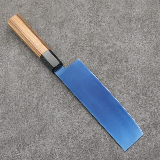 Seisuke SK-85 Ion plating Nakiri  175mm Teak (ferrule: Black Plastic) Handle - Japanny - Best Japanese Knife