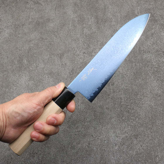 Seisuke VG10 Ion plating Damascus Santoku  180mm Magnolia Handle - Japanny - Best Japanese Knife