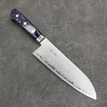 Seisuke VG5 Damascus Santoku  175mm Purple Marbled Resin Handle - Japanny - Best Japanese Knife