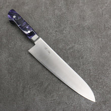  Seisuke VG5 Migaki Finished Gyuto  210mm Purple Marbled Resin Handle - Japanny - Best Japanese Knife