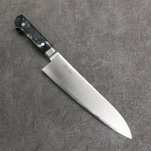  Seisuke VG5 Migaki Finished Gyuto  210mm Black Marbled Resin Handle - Japanny - Best Japanese Knife
