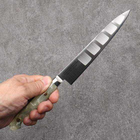 Sakai Takayuki Grand Chef SP Uddeholm Swedish stain-resistant steel Petty-Utility Salmon  150mm SP Type III (Pearl) Handle - Japanny - Best Japanese Knife