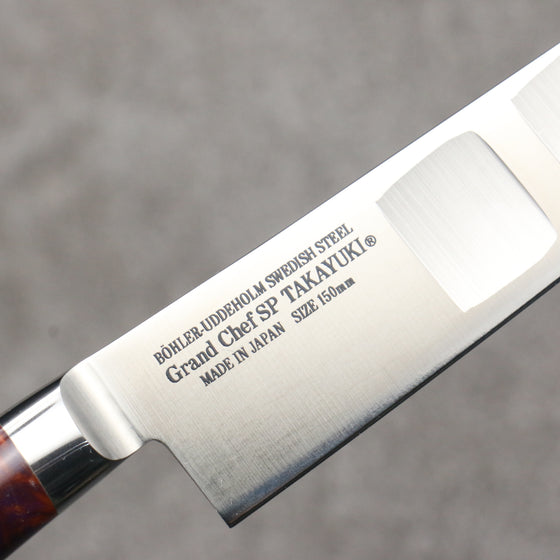 Sakai Takayuki Grand Chef SP Uddeholm Swedish stain-resistant steel Petty-Utility Salmon  150mm SP Type III (Galaxy) Handle - Japanny - Best Japanese Knife