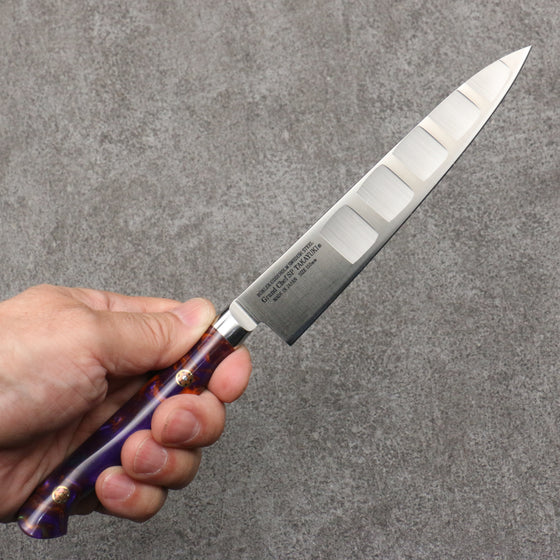 Sakai Takayuki Grand Chef SP Uddeholm Swedish stain-resistant steel Petty-Utility Salmon  150mm SP Type III (Galaxy) Handle - Japanny - Best Japanese Knife