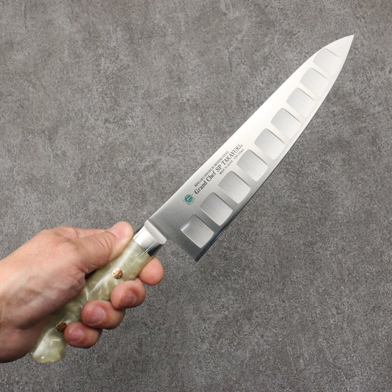 Sakai Takayuki Grand Chef SP Uddeholm Swedish stain-resistant steel Gyuto Salmon  210mm SP Type III (Pearl) Handle - Japanny - Best Japanese Knife