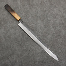  Sakai Takayuki Homura Guren Blue Steel No.2 Hammered Black Finished Yanagiba  300mm Burnt Oak Handle - Japanny - Best Japanese Knife