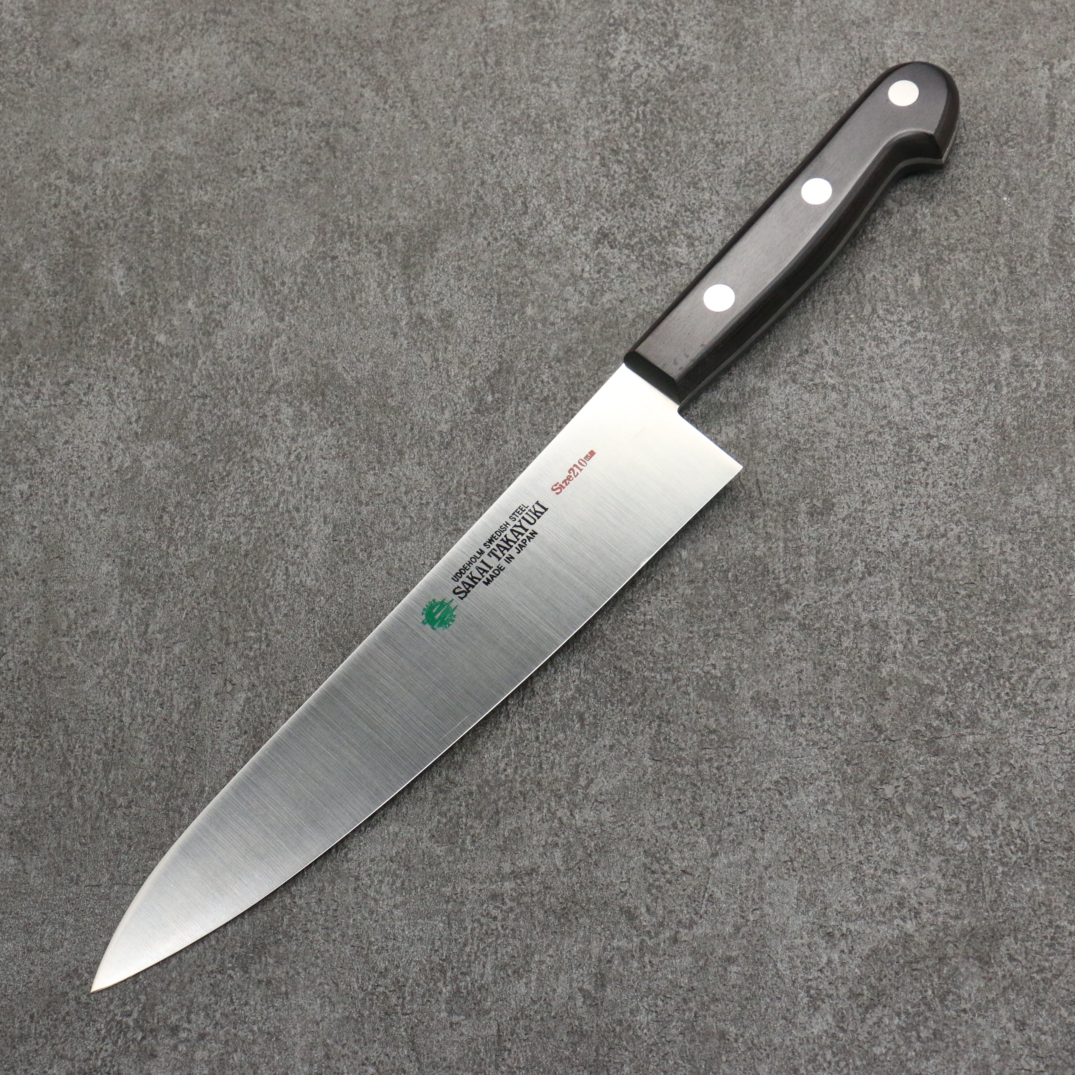 Sakai Takayuki Grand Chef Swedish Steel-stn Gyuto  210mm Black Pakka wood Handle - Japanny - Best Japanese Knife