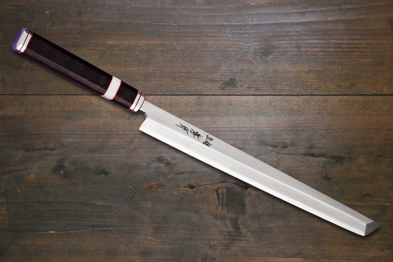 Sakai Takayuki Shiden Silver Steel No.3 Takohiki  270mm Desert Ironwood(Sugihara model) Handle - Japanny - Best Japanese Knife