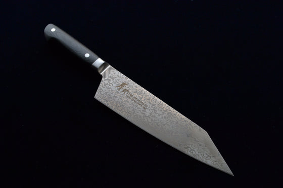 Sakai Takayuki Coreless Damascus Kengata Santoku 160mm Black Micarta Handle - Japanny - Best Japanese Knife