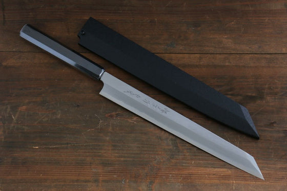 Sakai Takayuki Byakko White Steel No.1 Kiritsuke Yanagiba 330mm Ebony Wood Handle with Sheath - Japanny - Best Japanese Knife