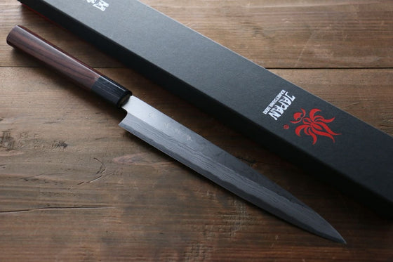 Kanetsune White Steel 11 Layer Damascus Japanese Sushi Sashimi Knife -240mm Shitan Handle - Japanny - Best Japanese Knife