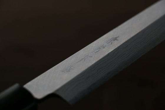 Kanetsune White Steel 11 Layer Damascus Japanese Sushi Sashimi Knife -210mm Shitan Handle - Japanny - Best Japanese Knife