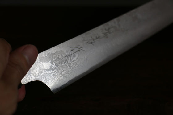 Sakai Takayuki Silver Steel No.3 Damascus Kengata Yanagiba 300mm - Japanny - Best Japanese Knife